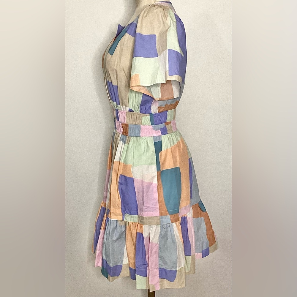 By Anthropologie Colorful Patchwork Dress Sz XS - Picture 5 of 10